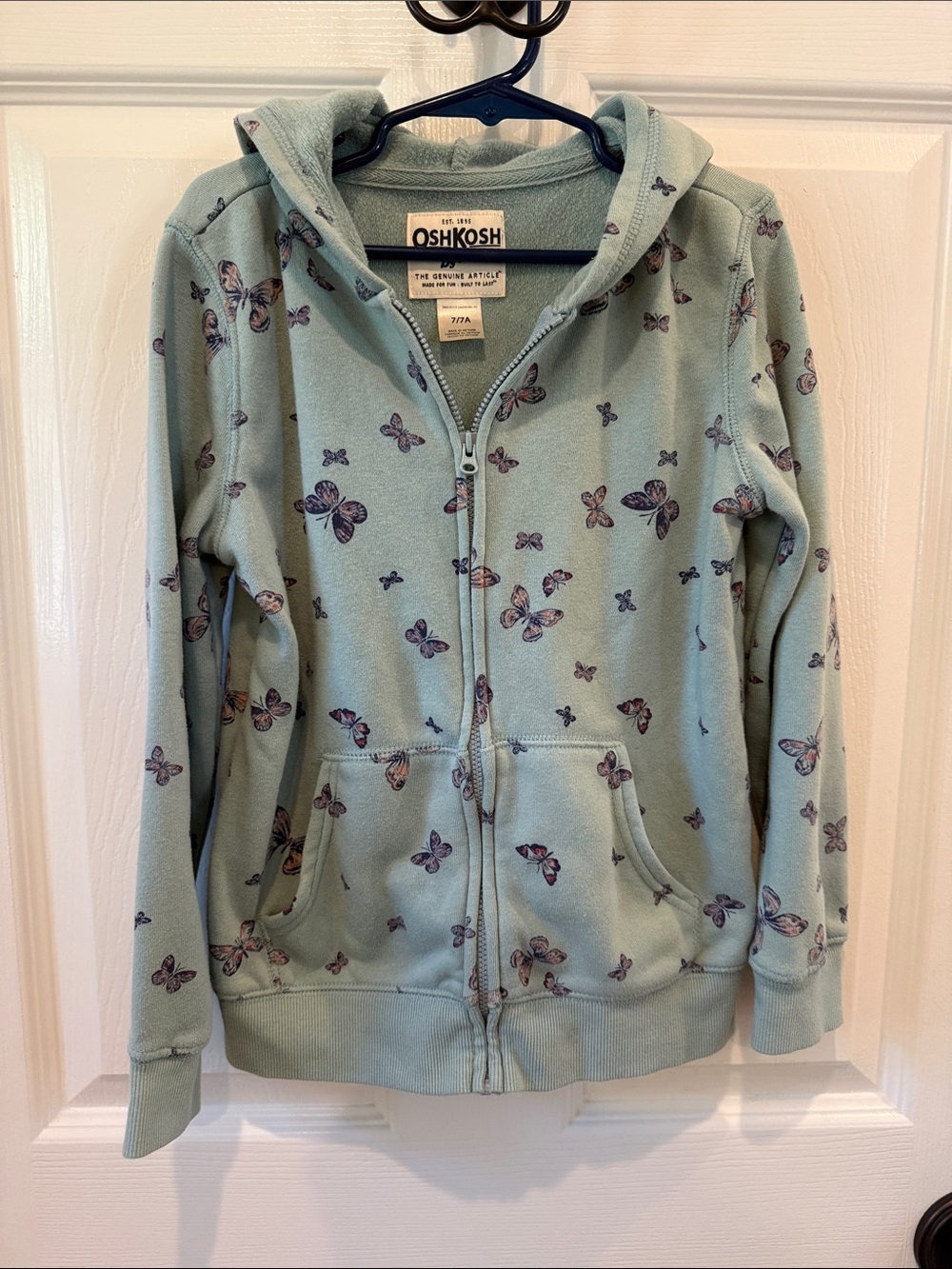 OshKosh B'gosh Mint Green Butterfly Zip Hoodie